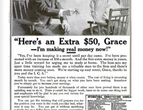"Here's an extra $50, Grace, I'm making real money now" (1919)<br />