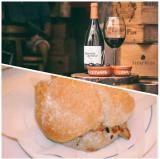 A glass of wine at the Garrafeira Alfaia in Lisbon and a “prego” (filet steak sandwich) at Gambrinus in the same city.<br />photo credit: garrafeiraalfaia.com / Trip Advisor