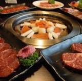 Yakiniku with a large table of friends in Tokyo.<br />
